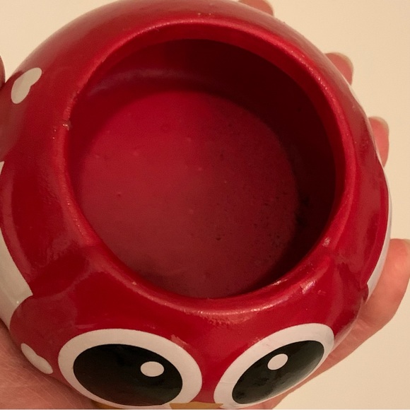 Valentine’s Day Ceramic Owl Plant Pot, Small Owl Pot, Red Owl, Owl Decor, Heart. - Picture 12 of 16